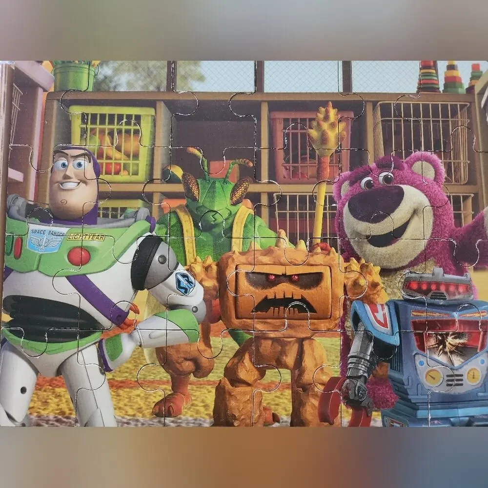 Disney Pixar Wooden Puzzle Box With 3 Puzzles